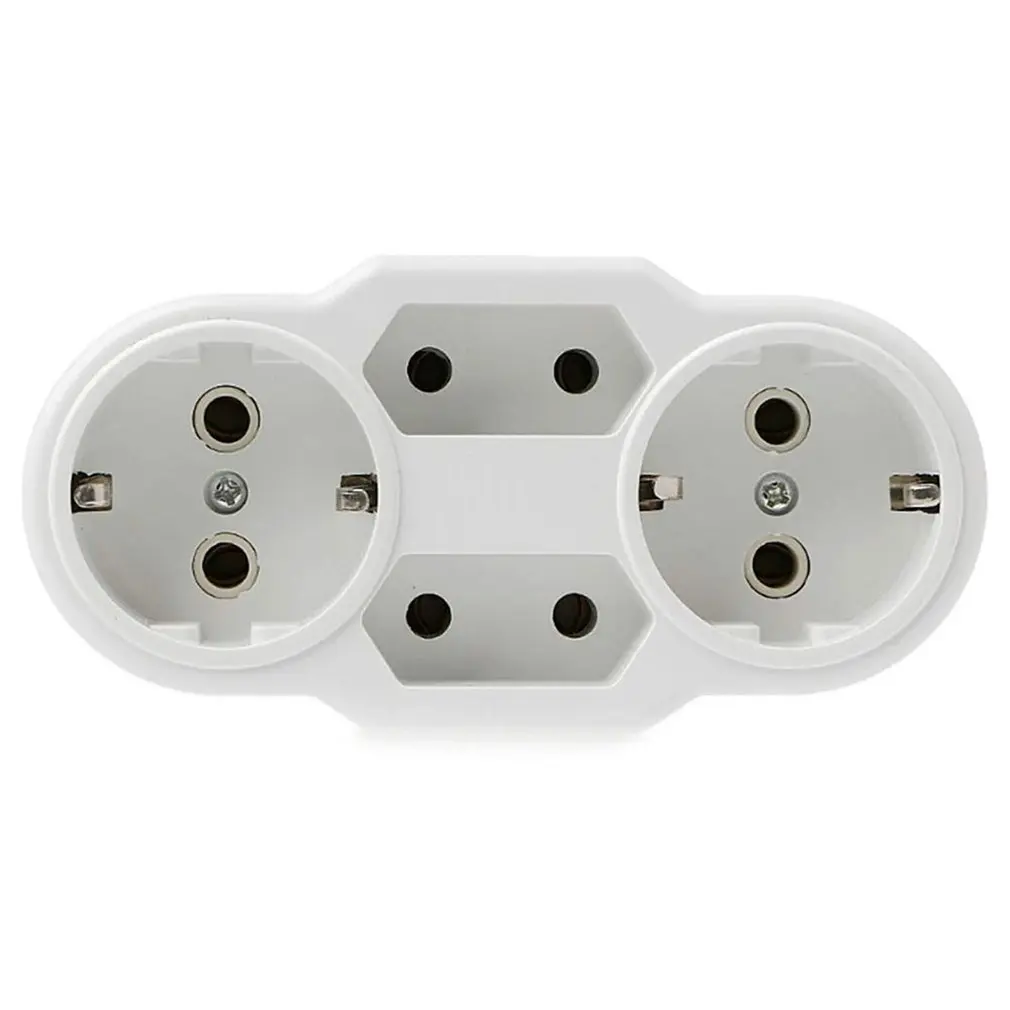 

Triple Plug Protective Contact Multiple Plug Power Distribution Adapter EU To Russian Conversion Socket