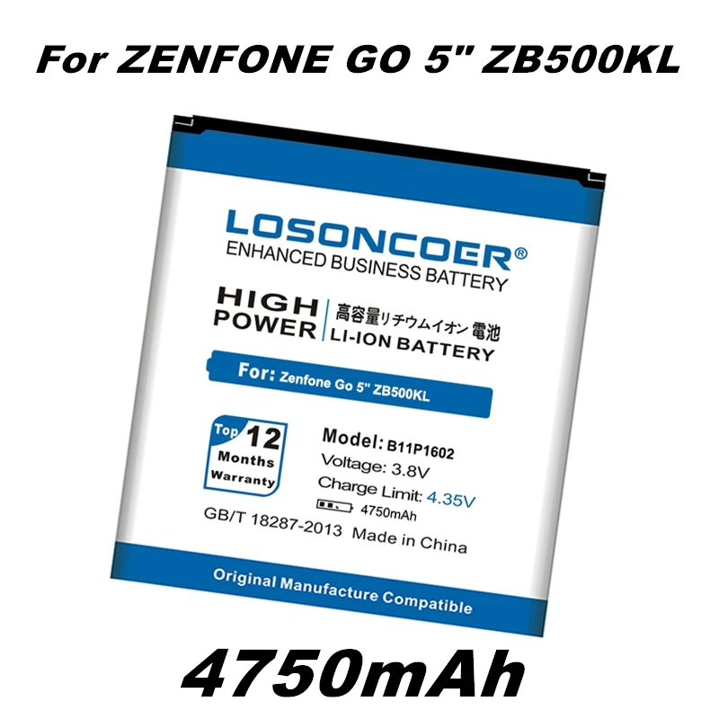 4750 мАч B11P1602 батарея для ASUS Zenfone Go " ZB500KL батарея X00AD X00ADC X00ADA батареи для мобильных телефонов