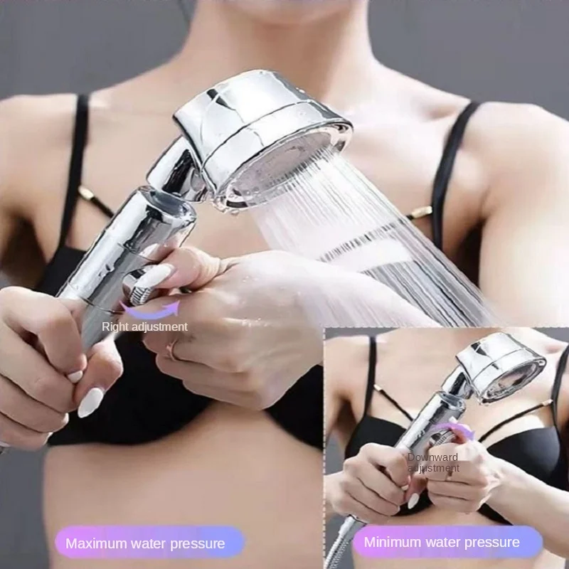 3 modes pressurized shower head water saving pulse spray gun one button water stop abs chrome adjustable bathroom accessories free global shipping