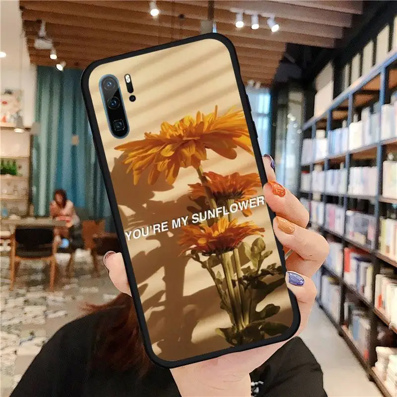

Beauty Yellow Sunflower Phone Case For Huawei honor Mate P 9 10 20 30 40 Pro 10i 7 8 a x Lite nova 5t