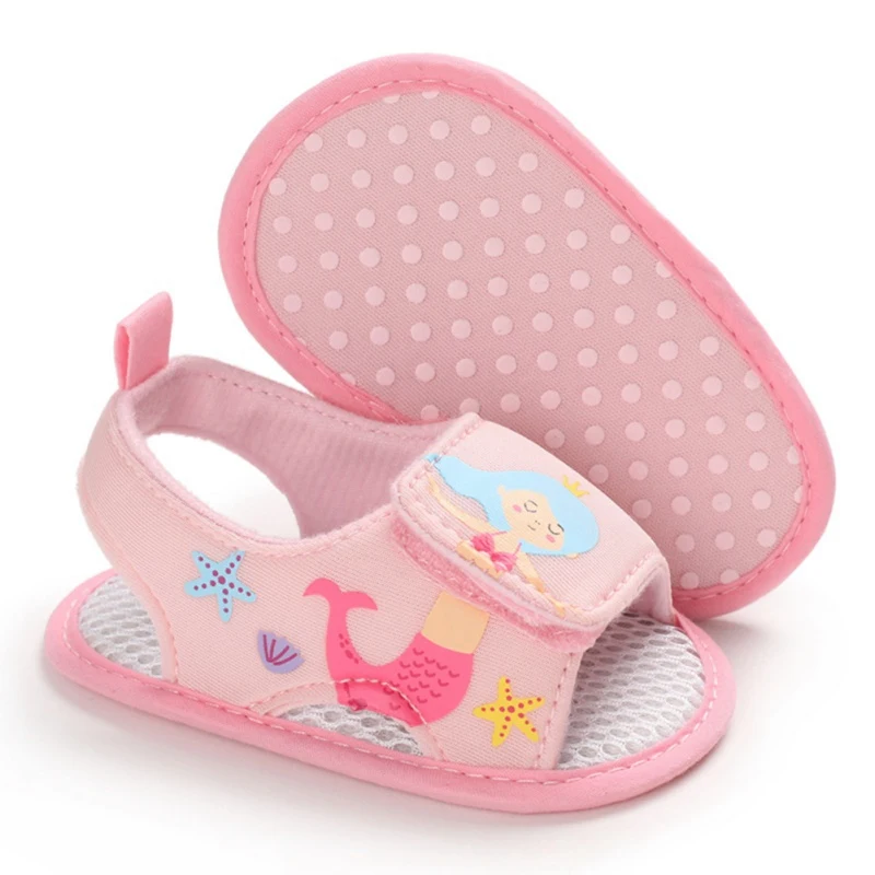 

Baby Girls Print Sea Princess Breathable Anti-Slip Summer Shoes Toddler Soft Soled First Walkers Shoes