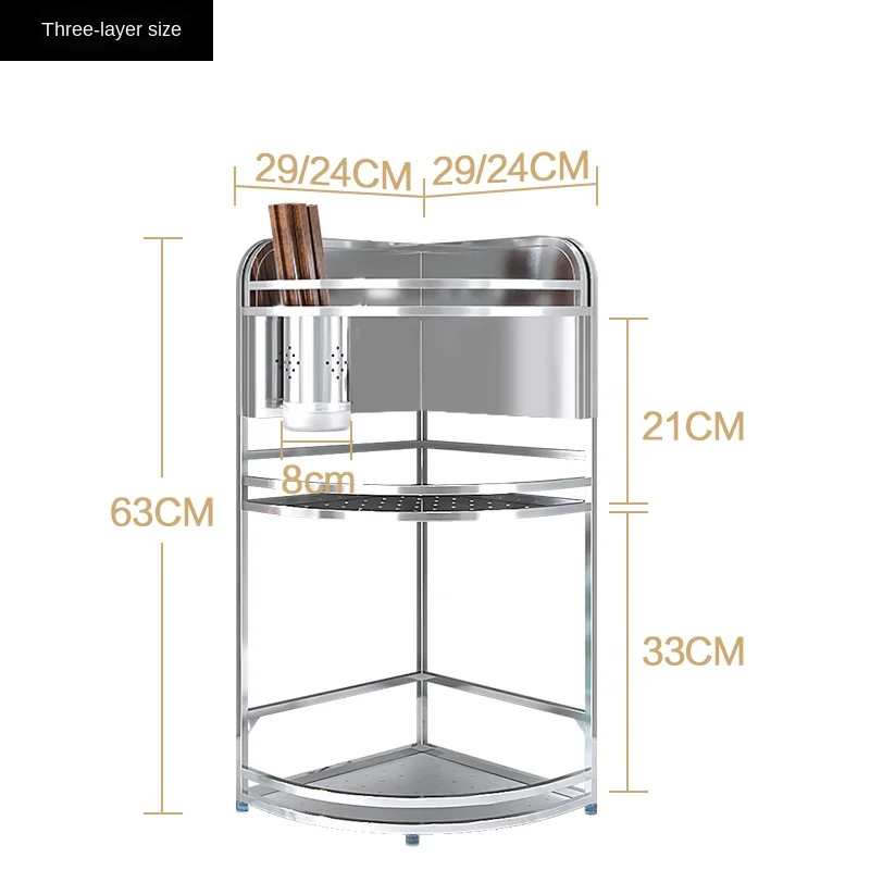 

Panel breathable mesh 304 stainless steel kitchen triangle storage rack double-layer guardrail non-slip seasoning rack wall-moun