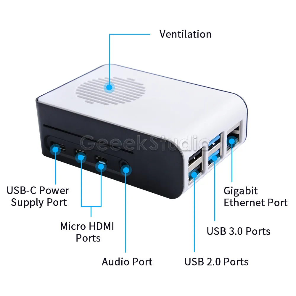 Чехол с пряжкой из АБС пластика Крышка корпуса для Raspberry Pi 4 Model B бликовым