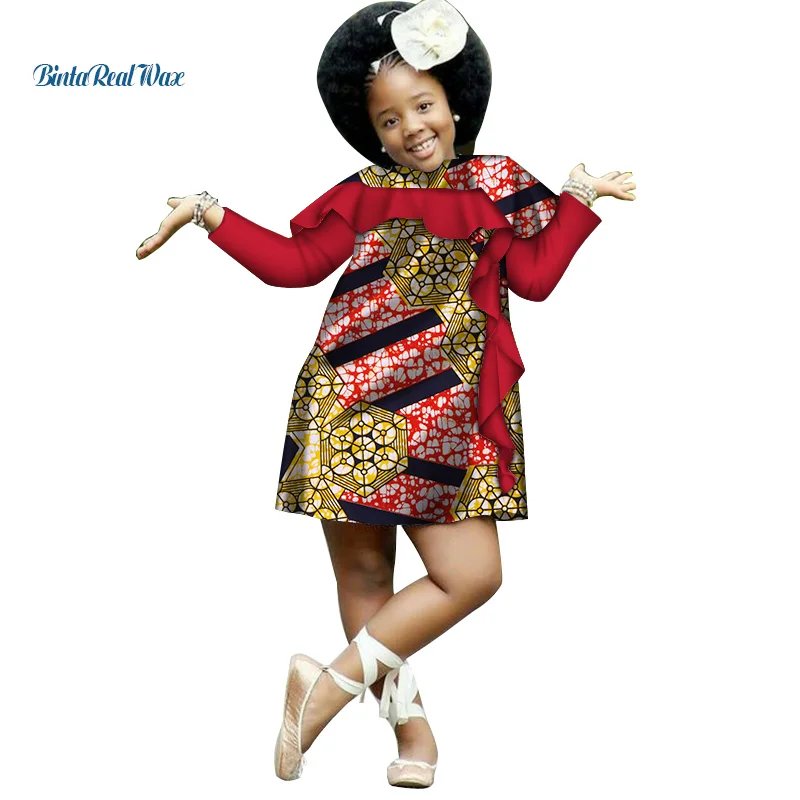 Милая хлопковая одежда для девочек в африканском стиле Платья с принтом Дашики