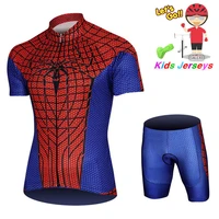 2021 new team kids short sleeve cycling jersey set children breathable bike clothing boys summer quick dry bicycle wear