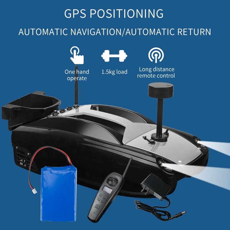 

Smart RC Fishing Tool Bait Boat High-Power Dual Motor Fish Finder Ship Remote Control Design 500m Fishing Boats Speed Boat