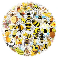 103050pcs cartoon cute little bee sticker creative yellow cute graffiti stickers waterproof decals gift guitar decorative toys