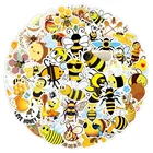 103050 шт. мультяшная милая маленькая Пчелка наклейка креативные желтые милые граффити наклейки водонепроницаемые наклейки подарок гитара декоративные игрушки