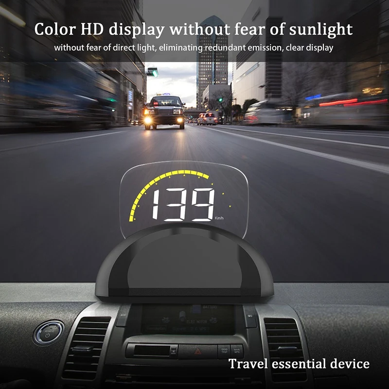 

Head Up Display 2.6 Inch OBD2 + GPS Dual Mode HUD Mirror Car Speed Projector Digital MPH KMH Speeeter C700S