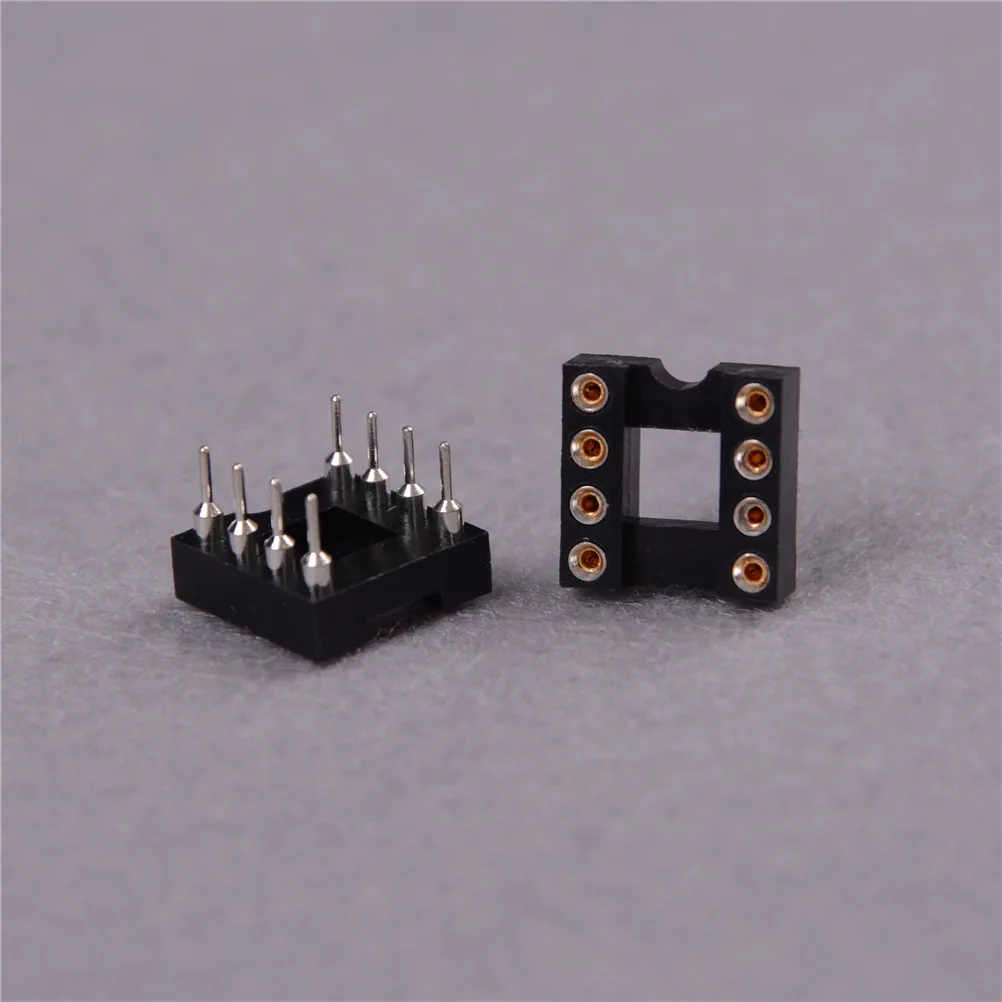 10pcs/lot Dip-8 Round Ic Socket 8 Pin 8pin 8p Hole Dip Sockets Adaptor Solder Type |