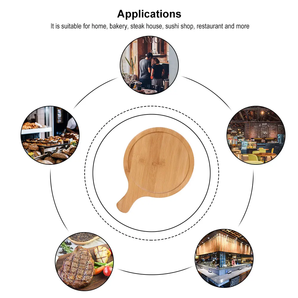 9 дюймов деревянная доска для пиццы с круглым носком ручной формы выпечки камень