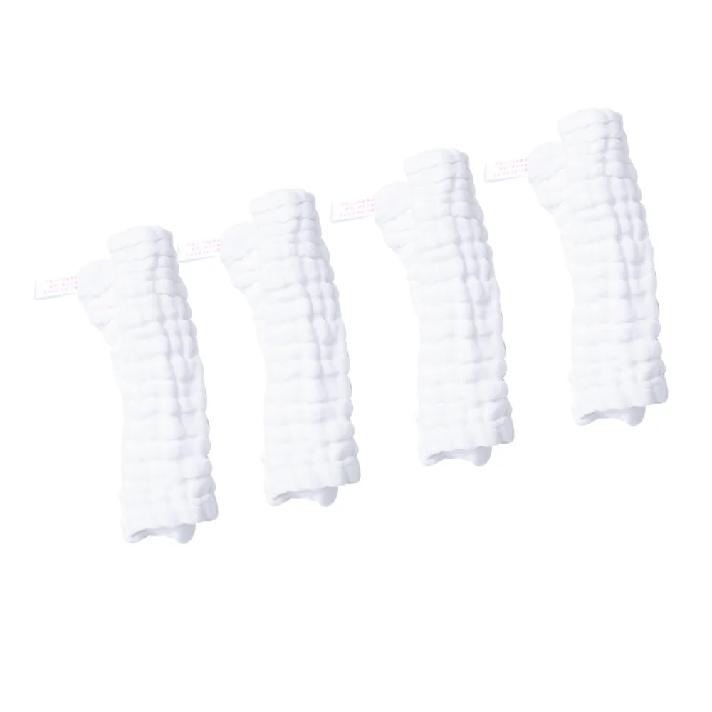 

4Pcs Face Towel Cotton Pleated Gauze Baby Face Towel Handkerchief(White)