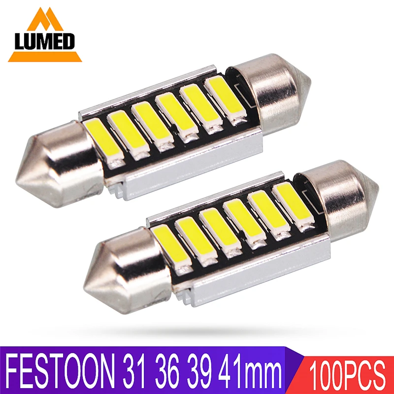 7020 x Φ 31 мм 36 39 41 Auto 6 LED SMD Chips C5W купольная лампа для внутреннего освещения