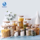 Бамбуковая крышка, чайные банки, прозрачные банки для хранения, банки для конфет, банки из боросиликатного стекла, герметичные банки, оптовая продажа