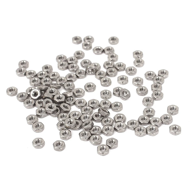 

GTBL метрические M2 шестигранные гайки 304 нержавеющая сталь крепеж DIN934 100 шт. для болтов