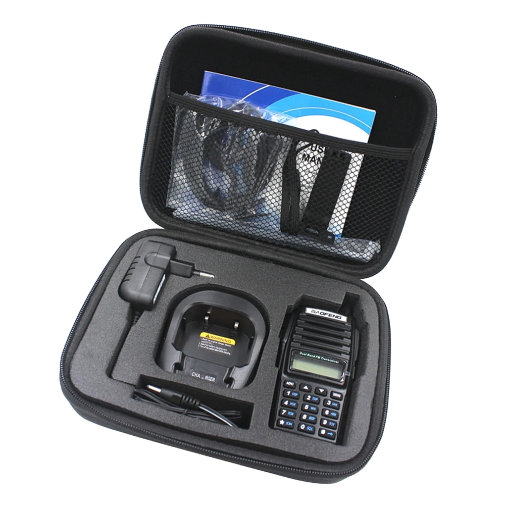 two way radio travel carrying case hard shell for baofeng uv 82 uv 82hp uv 82l walkie talkie and accessories free global shipping