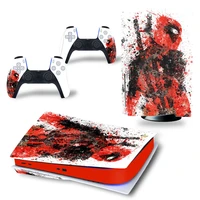 new red style ps5 standard disc edition skin sticker decal cover for playstation 5 console controller ps5 skin sticker vinyl