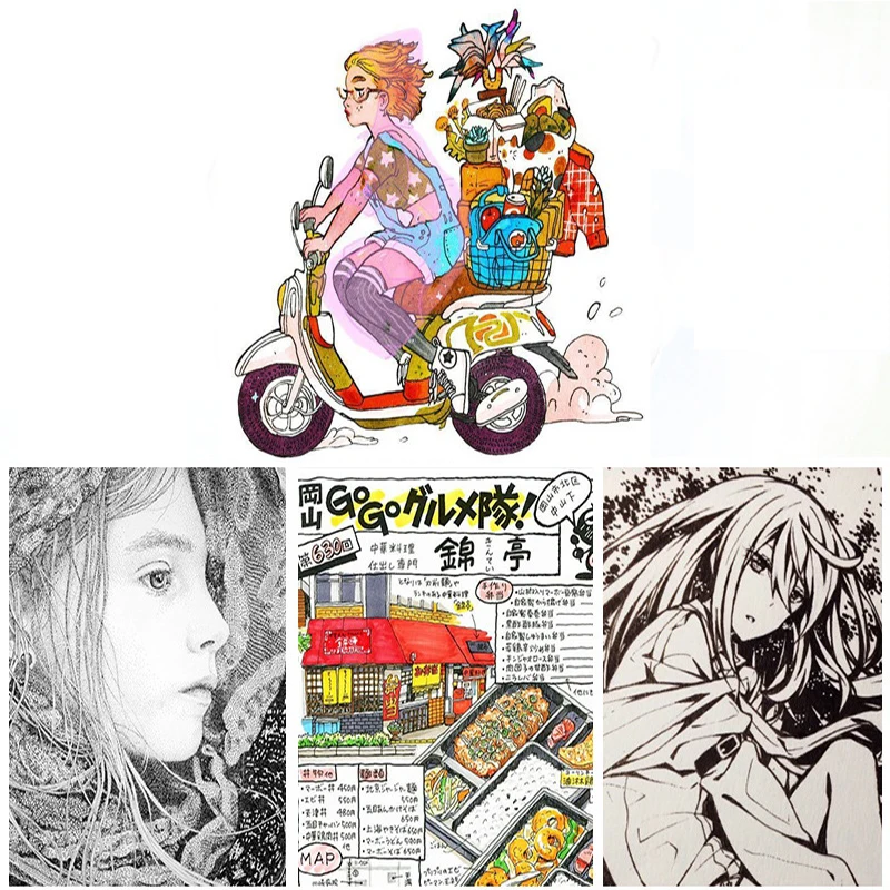 Пигментный лайнер 1 шт. маркер с микронными чернилами 0 05 2 3 4 кончик кисти черный