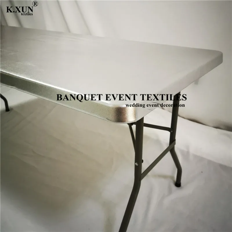 

Matalic Spandex Table Topper Rectangle Stretch Tablecloth Cover Wedding Table Cloth Event Hotel Decoration