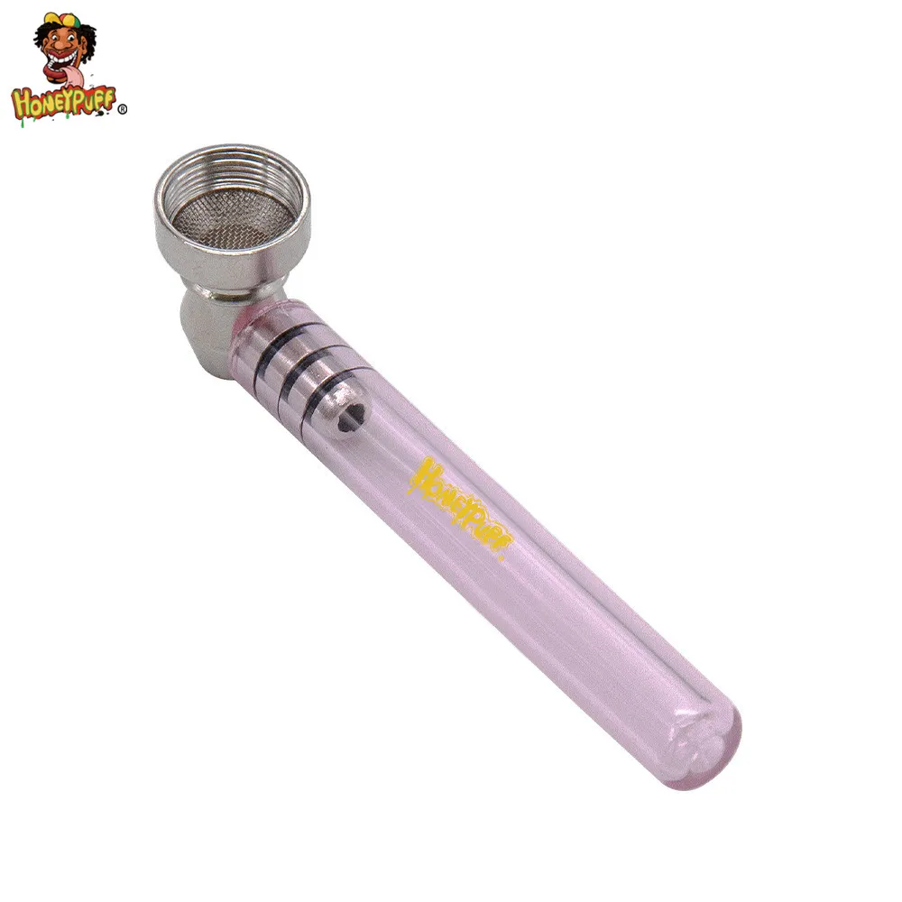 HONEYPUFF Высококачественная стеклянная трубка для дыма с прозрачной ручкой 93 мм