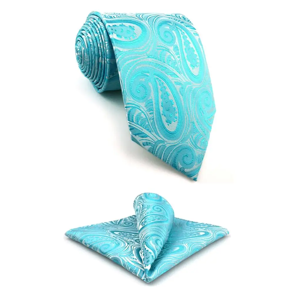 E34 светильник синий Пейсли Шелковый мужской галстук бабочка набор бирюзовые