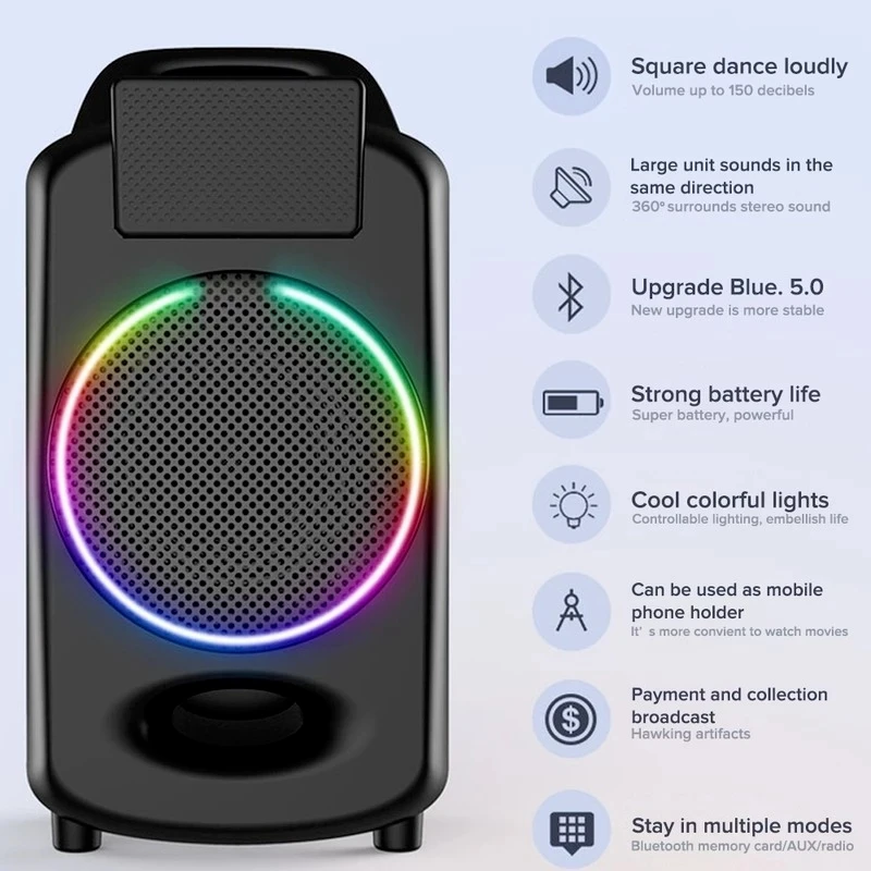 Портативный Bluetooth-динамик для помещений и улицы мощный беспроводной сабвуфер