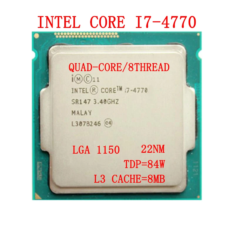 

Intel Core i7 4770 Processor 3.4GHz 8MB 5.0GT/s LGA 1150 SR147 Desktop CPU