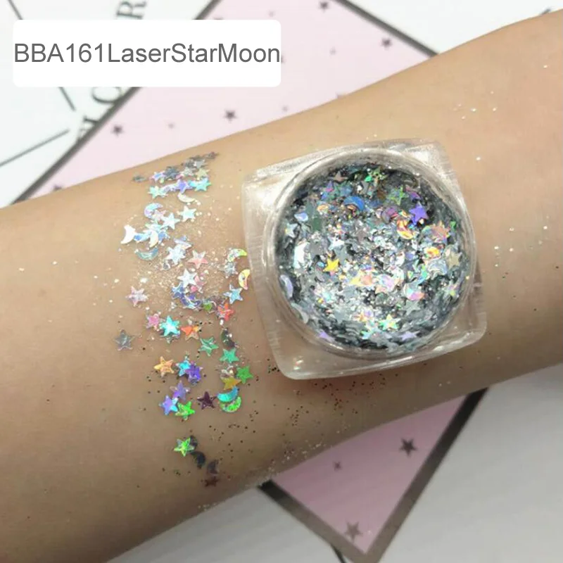 Блеск для ногтей Bittb в виде бабочки звезды Луны блестки AB цветные блестящие