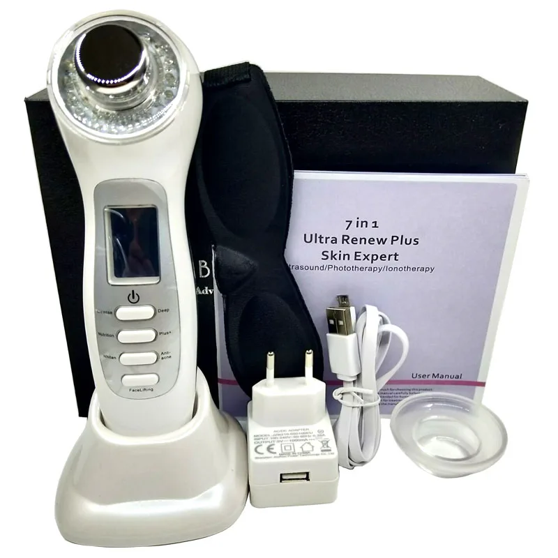 7 в 1 ультразвуковой гальванический фотонный аппарат для ухода за кожей|light pink party