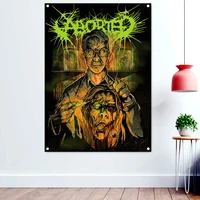 terror experiment metal art poster banners rock band flag macabre tattoos art illustration wall hanging bar cafe home decoration