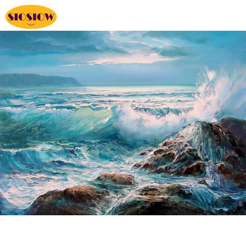 Алмазная 5D картина с полным напылением риф морской пейзаж квадратная мозаика
