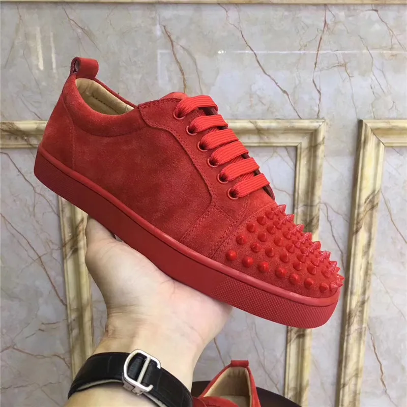 

High Quality Women Rivet Red Sneakers 2021 Ladies Genuine Leather Lace-Up Round Toe Shoes Woman Diver Outdoor Casual Party Shoes
