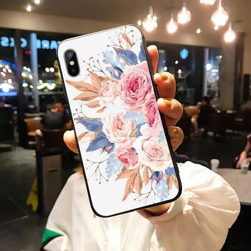 

Colorful Flower floral Vintage print Phone Case for iPhone 11 12 pro XS MAX 8 7 6 6S Plus X 5S SE 2020 XR