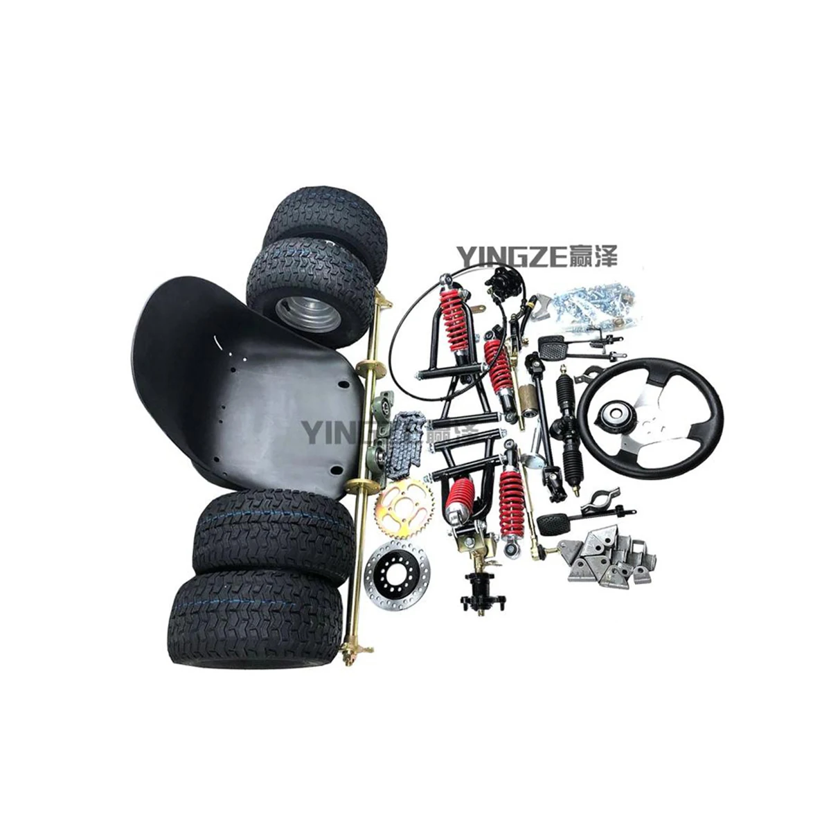 

Рулевая Шестерня для картинга ATV UTV, задняя ось 1 м, рулевая шестерня, тяга рулевого колеса, тормозной насос с контрольными поворотными рычагами