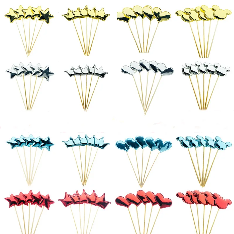 

5 шт./лот любовь ко Дню Святого Валентина Бумажный торт фигурки жениха и невесты; Корона на торт на день рождения на День святого Валентина на...