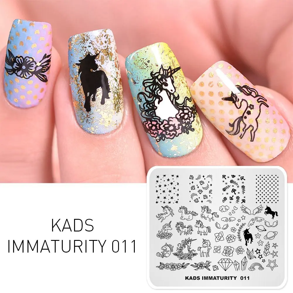 Immaturity 011 KADS Стемпинг Пластины для стемпинга Новое поступление Горячая распродажа Геометрические и цветы и ювелирных 40 выборов Штамп для стемпинга Трафареты для ногтей для маникюра Штамповка Стэмпинг Печать для ногтей - Цвет: Immaturity 011