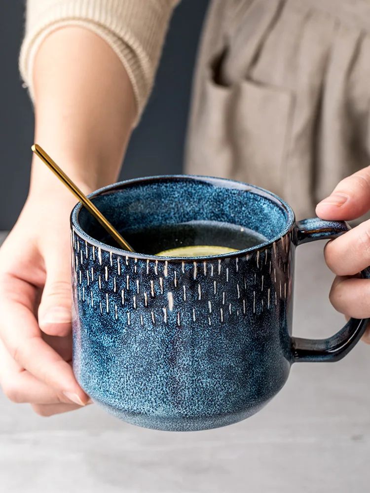 Винтажная кофейная кружка креативная с ручкой керамическая простая для друзей