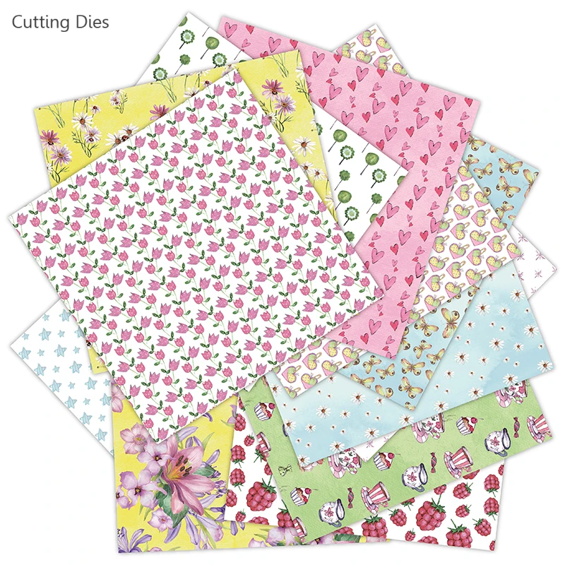 12Sheets/lot Flower Art Background Decorative Paper For Card Making DIY Scrapbooking Craft Happy Planner Journaling | Дом и сад