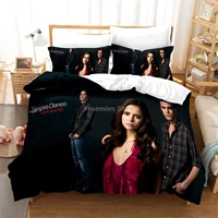 youth bedding set the vampire diaries duvet cover 3 piece quilt cover soft lightweight comforter cover set with pillowcase