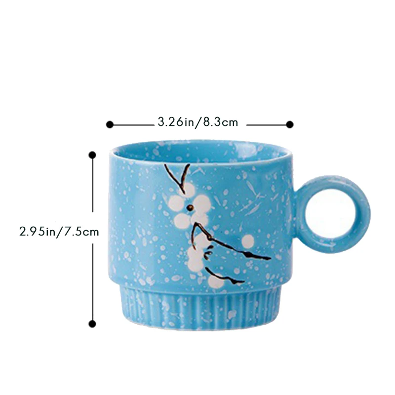 Ceramic Coffee Mugs Set Of 4 Stackable Cups With Stand Vibrant Color And Space Saving For Latte Mocha Tea | Дом и сад