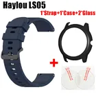 4in1 пакет для Haylou LS05 ремень силиконовый чехол защитная рамка чехол бампер + haylou солнцезащитное стекло Защита экрана