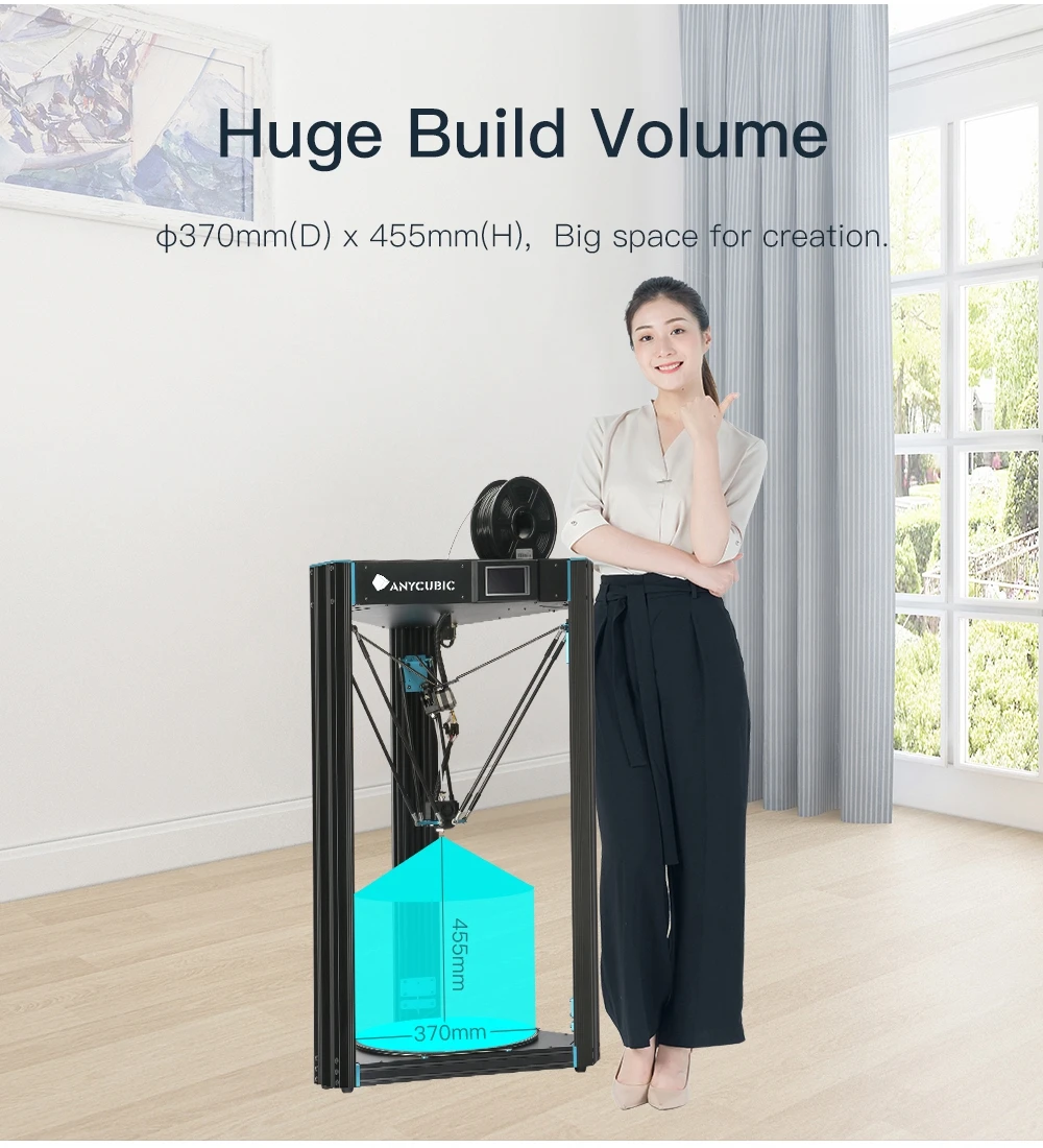 ANYCUBIC Predator 3d принтер коссель большой объем сборки новейший ультрабасный предварительно собранный настольный 3d принтер комплект 3d drucker