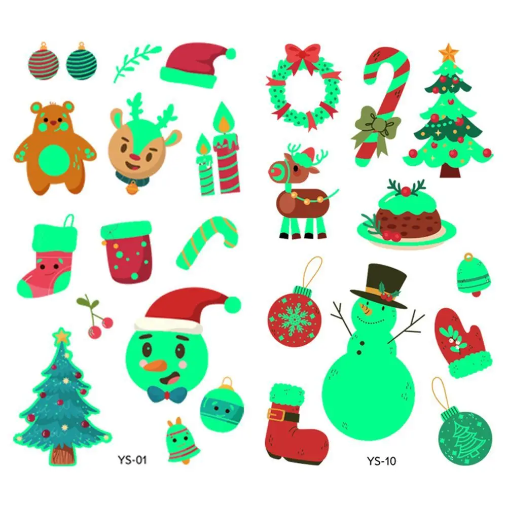 Новогодняя временная детская водонепроницаемая Рождественская тату-наклейка