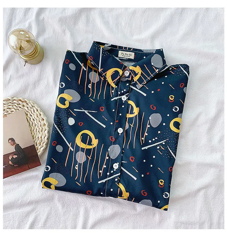 

Cheap wholesale new arrival 2020 men clothing Hot selling retro shirt casual graphic shirts personality harajuku Tops Ay1333