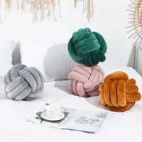 modern pillow fashion woven soft crystal velvet knotted ball cushion creative furniture supplies cotton soft knot ball cushions