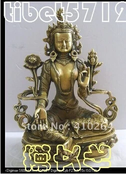 TIBETAN NEPAL BUDDHIST BRONZE SYAMA GREEN TARA BUDDHA STATUE WITH NICE GIFT IN |