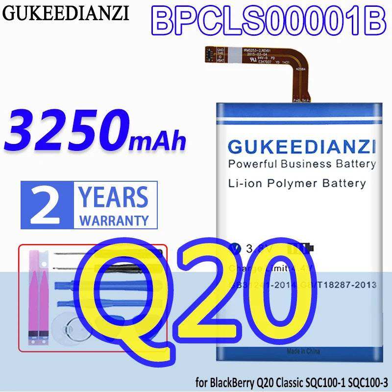 GUKEEDIANZI высокое Ёмкость Батарея BPCLS00001B 3250 мА/ч для BlackBerry Q20 классический SQC100 1 3