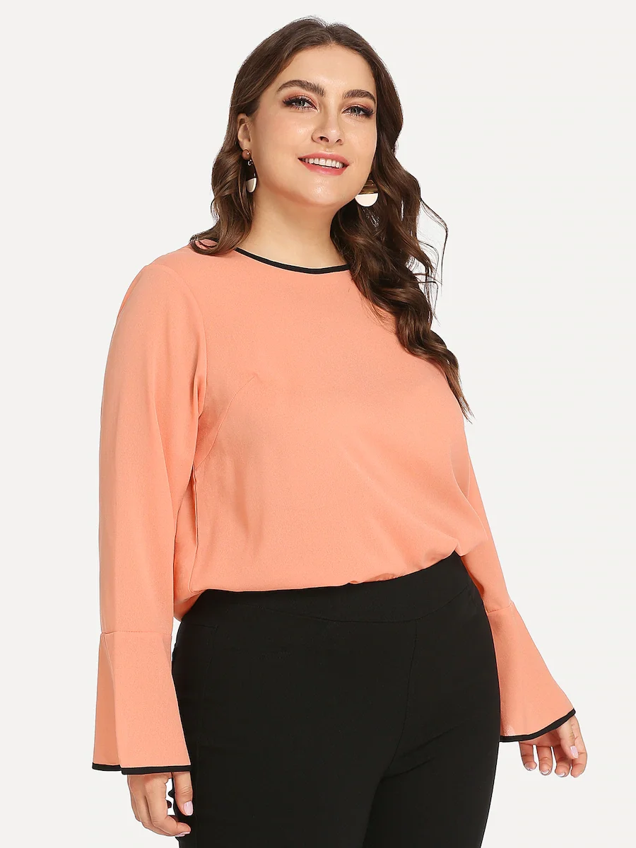 New pink Chiffon Long Sleeve O-Neck tshirt Women clothing t shirt Plus size 5XL XXXXL Casual Vintage T-Shirts Tops | Женская одежда