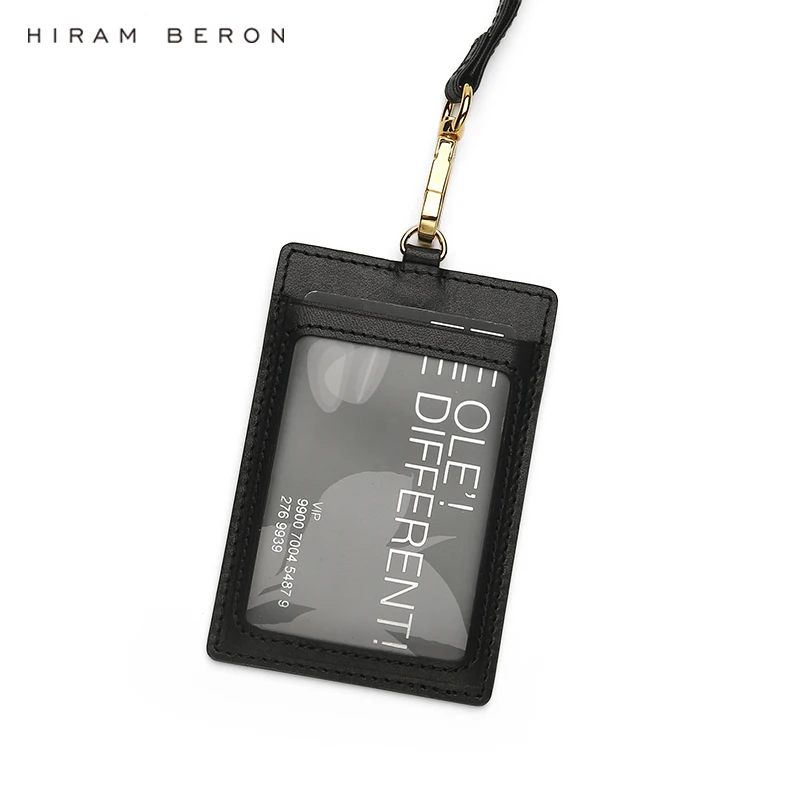 Фото Hiram Beron Id Держатель медали Рабочие кожаные держатели для карточек с ремешками Итальянский кожаный подарок для мужчин №5