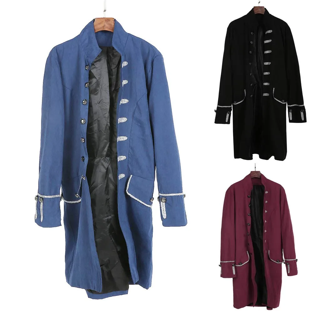 2019 мужской цветочный пуговичный модный стимпанк винтажный фрак высокого